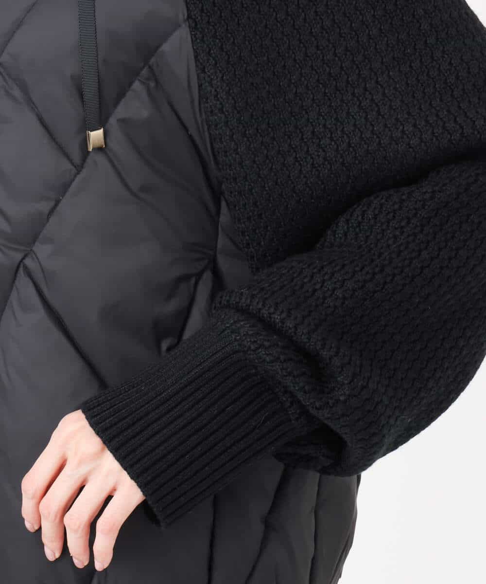 FKJAD44330 MK MICHEL KLEIN(MK ミッシェルクラン) ニットスリーブダウンブルゾン ブラック