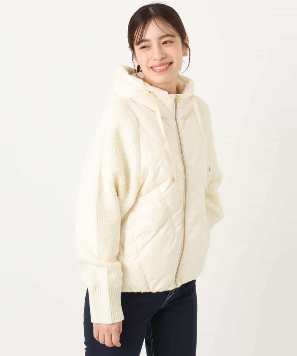 FKJAD44330 MK MICHEL KLEIN(MK ミッシェルクラン) ニットスリーブダウンブルゾン ブラック