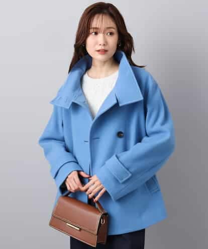 FKJAD54380 MK MICHEL KLEIN エアリアルウール スタンドカラーショートコート