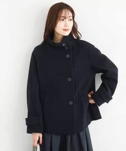 FKJAD54380 MK MICHEL KLEIN エアリアルウール スタンドカラーショートコート