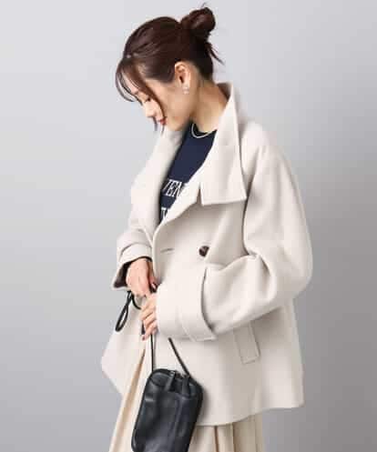 FKJAD54380 MK MICHEL KLEIN エアリアルウール スタンドカラーショートコート