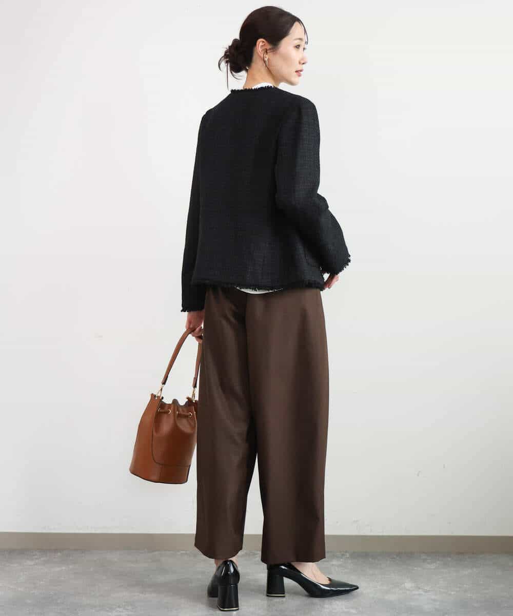 FKJAG53330 MK MICHEL KLEIN(MK ミッシェルクラン) [洗える]Vネックファンシーツイードジャケット ライトブルー