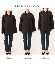 FKJAG62380 MK MICHEL KLEIN(MK ミッシェルクラン) [超軽量]エアリアルウール ステンカラーZIPコート アイボリー