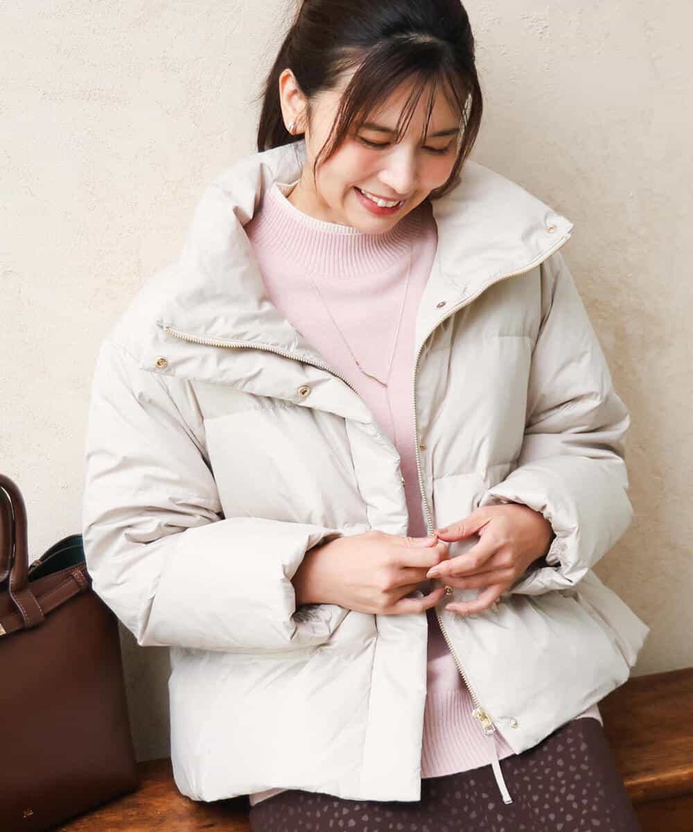 FKJAG63350 MK MICHEL KLEIN(MK ミッシェルクラン) [撥水/リサイクルダウン]ショート丈ダウンブルゾン ベージュ