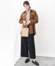 FKJAV30210 MK MICHEL KLEIN(MK ミッシェルクラン) ツイル地シャツジャケット/洗える ベージュ
