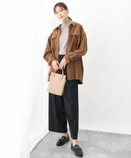 FKJAV30210 MK MICHEL KLEIN(MK ミッシェルクラン) ツイル地シャツジャケット/洗える ベージュ