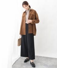 FKJAV30210 MK MICHEL KLEIN(MK ミッシェルクラン) ツイル地シャツジャケット/洗える ベージュ