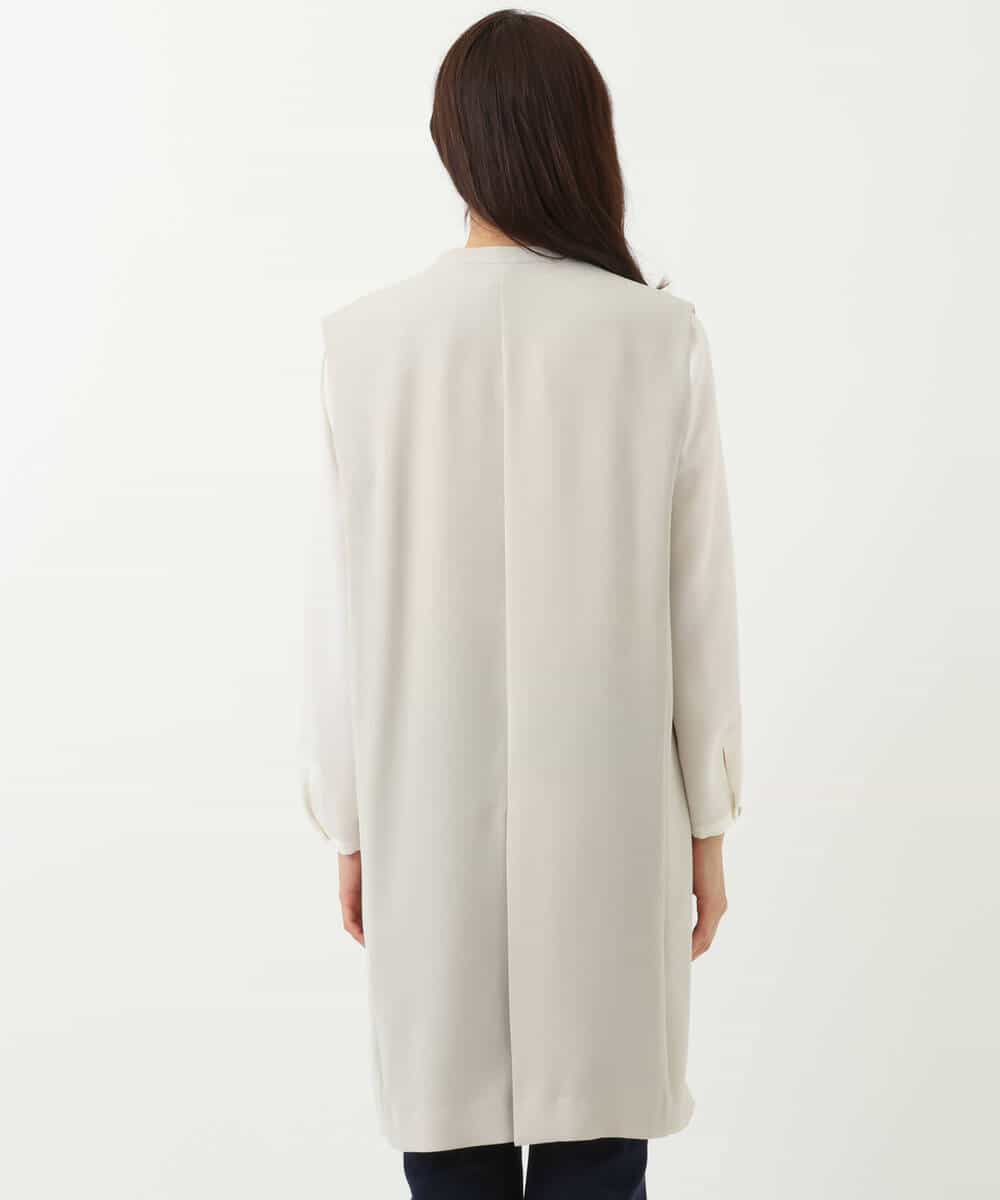 FKJDS10190 MK MICHEL KLEIN(MK ミッシェルクラン) Vカラーロングジレ/制菌加工/洗える ライトベージュ