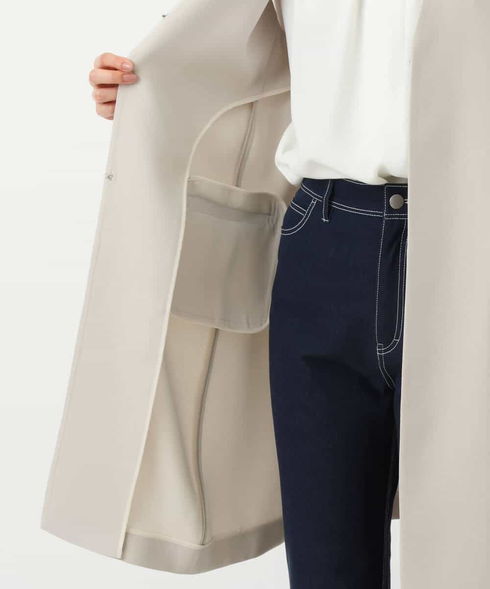 FKJDS10190 MK MICHEL KLEIN(MK ミッシェルクラン) Vカラーロングジレ/制菌加工/洗える ライトベージュ