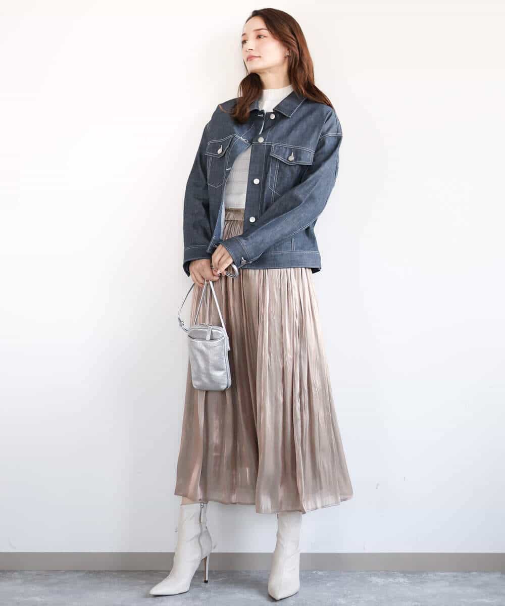 FKJFA25230 MK MICHEL KLEIN(MK ミッシェルクラン) デニムライクジャケット ネイビー