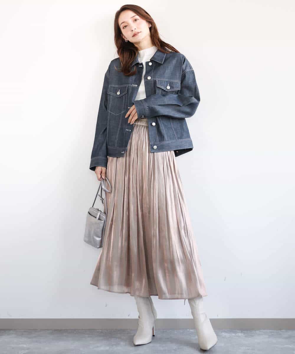 FKJFA25230 MK MICHEL KLEIN(MK ミッシェルクラン) デニムライクジャケット ネイビー