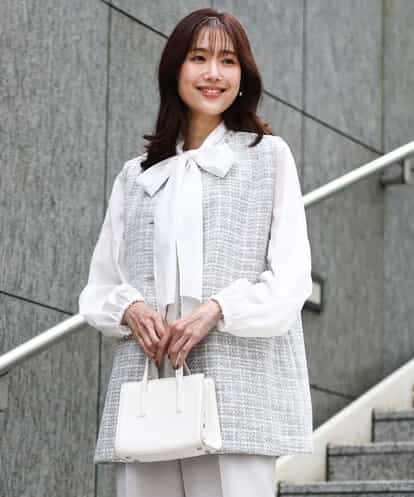 FKJFD02220 MK MICHEL KLEIN ツイードジレ/洗える