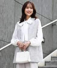 FKJFD02220 MK MICHEL KLEIN(MK ミッシェルクラン) ツイードジレ/洗える ライトブルー