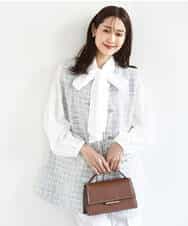 FKJFD02220 MK MICHEL KLEIN(MK ミッシェルクラン) ツイードジレ/洗える ライトブルー