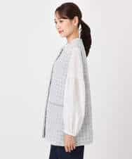 FKJFD02220 MK MICHEL KLEIN(MK ミッシェルクラン) ツイードジレ/洗える ライトブルー