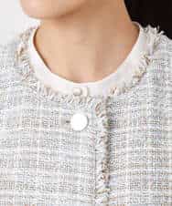 FKJFD02220 MK MICHEL KLEIN(MK ミッシェルクラン) ツイードジレ/洗える ライトブルー