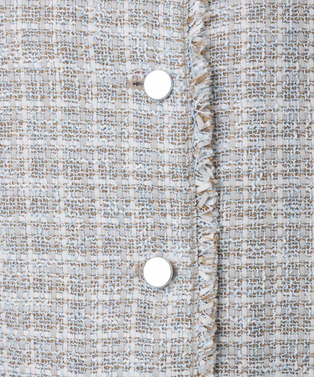 FKJFD02220 MK MICHEL KLEIN(MK ミッシェルクラン) ツイードジレ/洗える ライトブルー