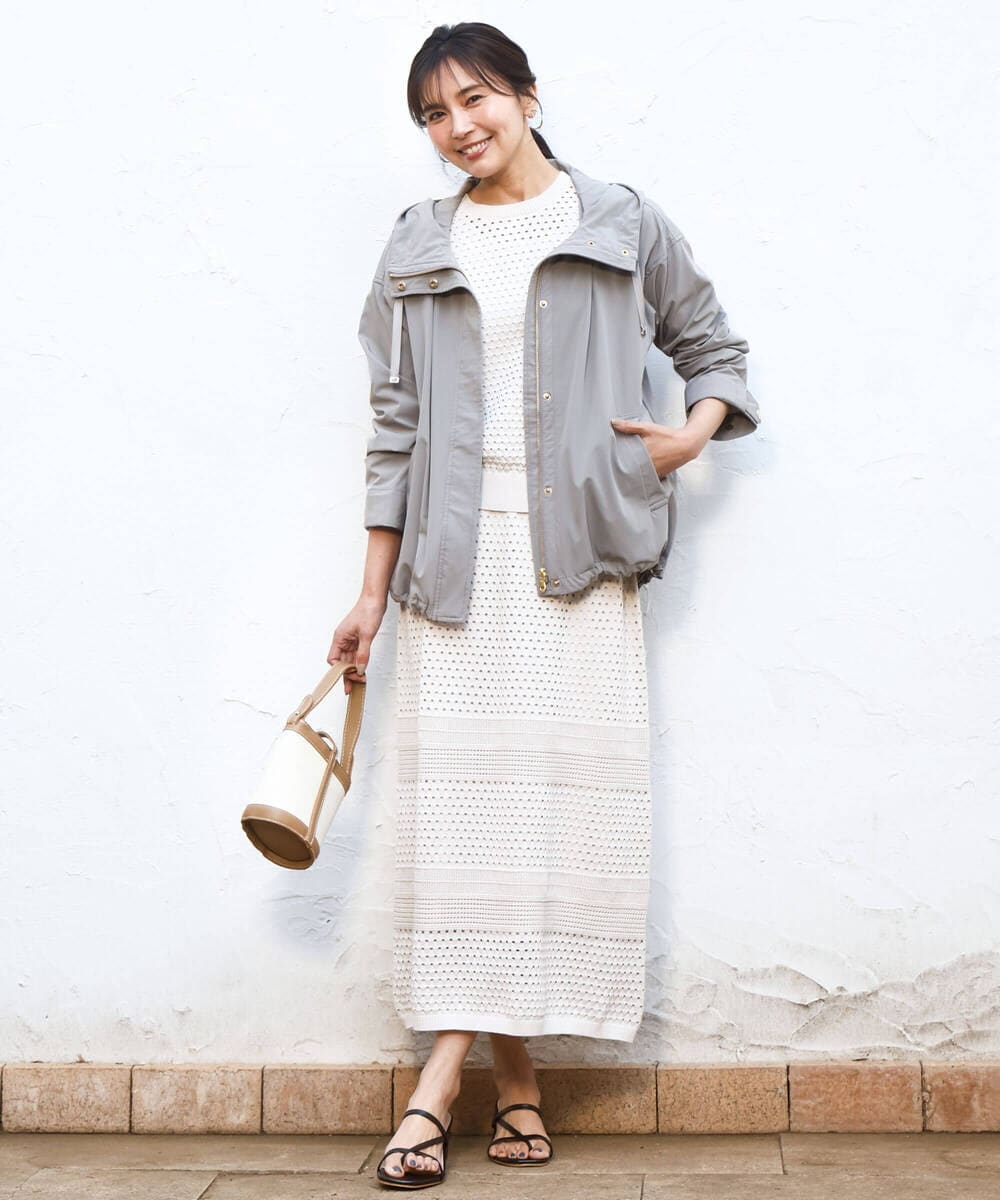 FKJFD14240 MK MICHEL KLEIN(MK ミッシェルクラン) [撥水/洗える]ストレッチマウンテンパーカー ベージュ