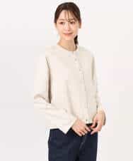 FKJFD21180 MK MICHEL KLEIN(MK ミッシェルクラン) フェイクスウェード ドット釦ジャケット/洗える アイボリー