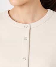 FKJFD21180 MK MICHEL KLEIN(MK ミッシェルクラン) フェイクスウェード ドット釦ジャケット/洗える アイボリー