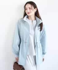 FKJFD27260 MK MICHEL KLEIN(MK ミッシェルクラン) 2wayタイプライターミドル丈ブルゾン/洗える ライトブルー