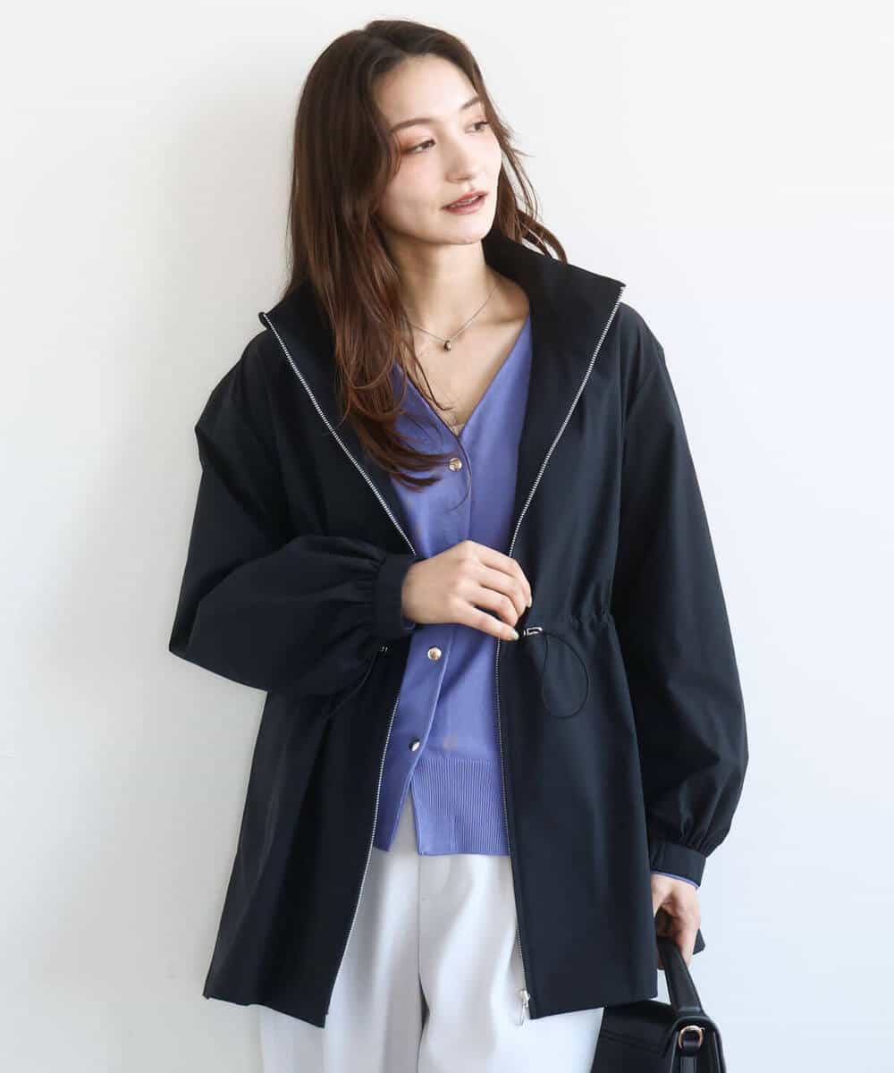 FKJFD27260 MK MICHEL KLEIN(MK ミッシェルクラン) 2wayタイプライターミドル丈ブルゾン/洗える ライトブルー