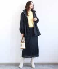 FKJFD27260 MK MICHEL KLEIN(MK ミッシェルクラン) 2wayタイプライターミドル丈ブルゾン/洗える ライトブルー