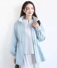 FKJFD27260 MK MICHEL KLEIN(MK ミッシェルクラン) 2wayタイプライターミドル丈ブルゾン/洗える ライトブルー