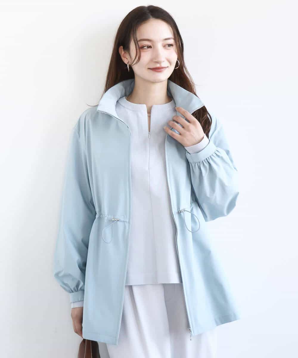 FKJFD27260 MK MICHEL KLEIN(MK ミッシェルクラン) 2wayタイプライターミドル丈ブルゾン/洗える ライトブルー