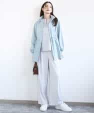 FKJFD27260 MK MICHEL KLEIN(MK ミッシェルクラン) 2wayタイプライターミドル丈ブルゾン/洗える ライトブルー