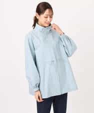 FKJFD27260 MK MICHEL KLEIN(MK ミッシェルクラン) 2wayタイプライターミドル丈ブルゾン/洗える ライトブルー