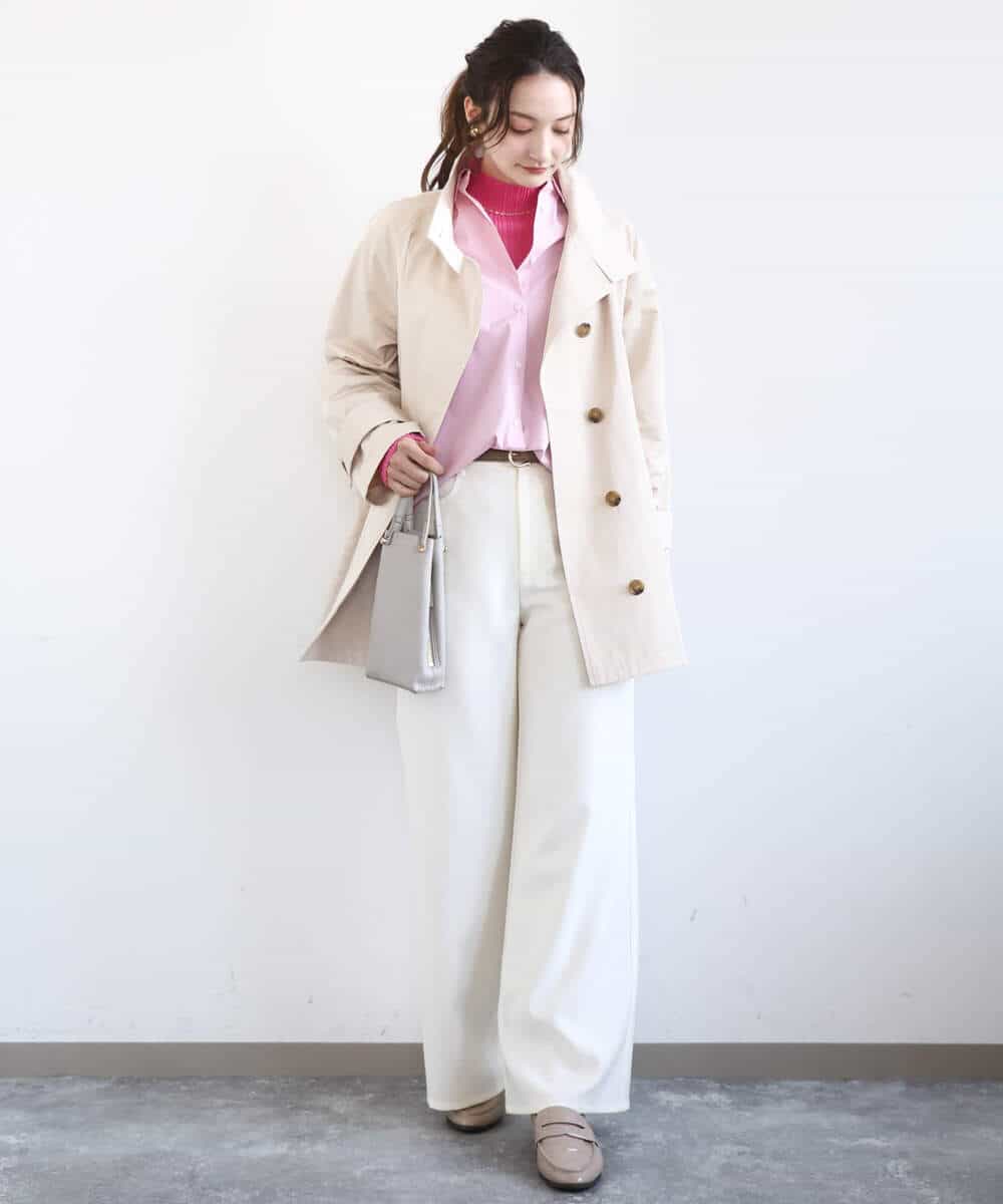 FKJFD28270 MK MICHEL KLEIN(MK ミッシェルクラン) テントライン ツイルコート/洗える ベージュ