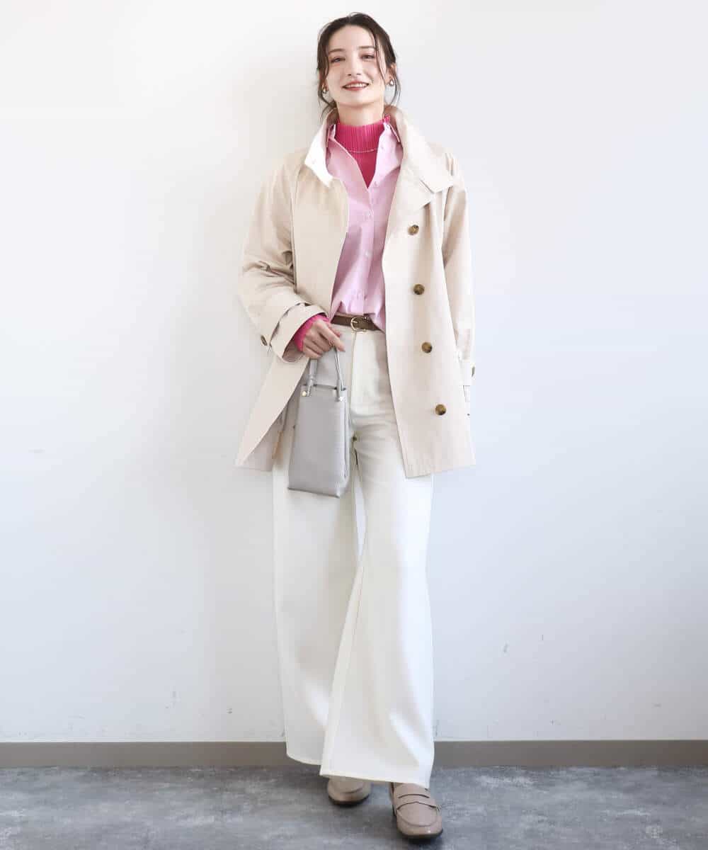 FKJFD28270 MK MICHEL KLEIN(MK ミッシェルクラン) テントライン ツイルコート/洗える ベージュ