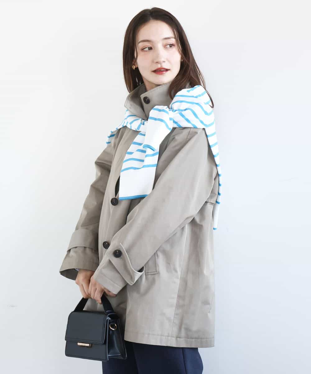 FKJFD28270 MK MICHEL KLEIN(MK ミッシェルクラン) テントライン ツイルコート/洗える モカ