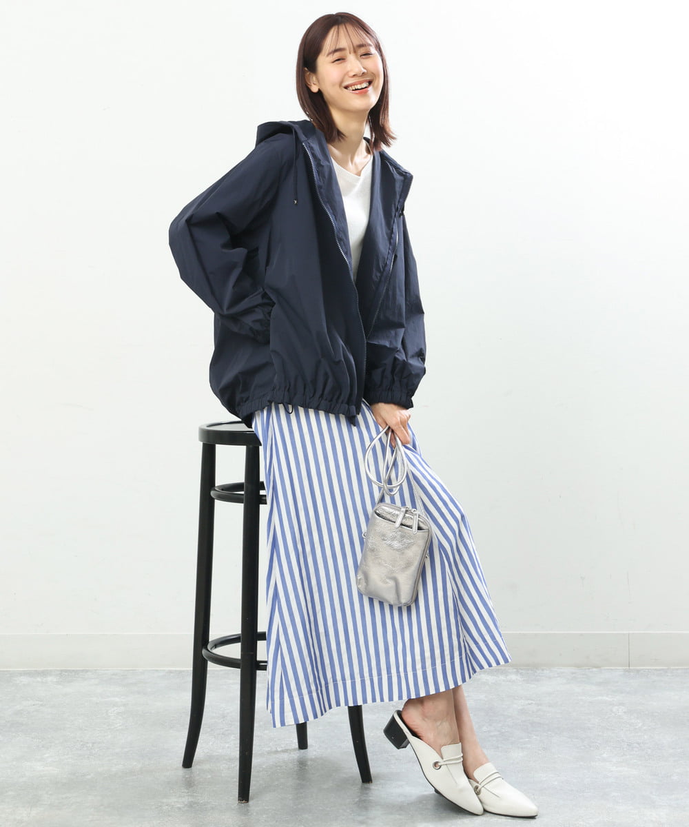 FKJFS30230 MK MICHEL KLEIN(MK ミッシェルクラン) フーデットナイロンブルゾン/洗える ライトグリーン