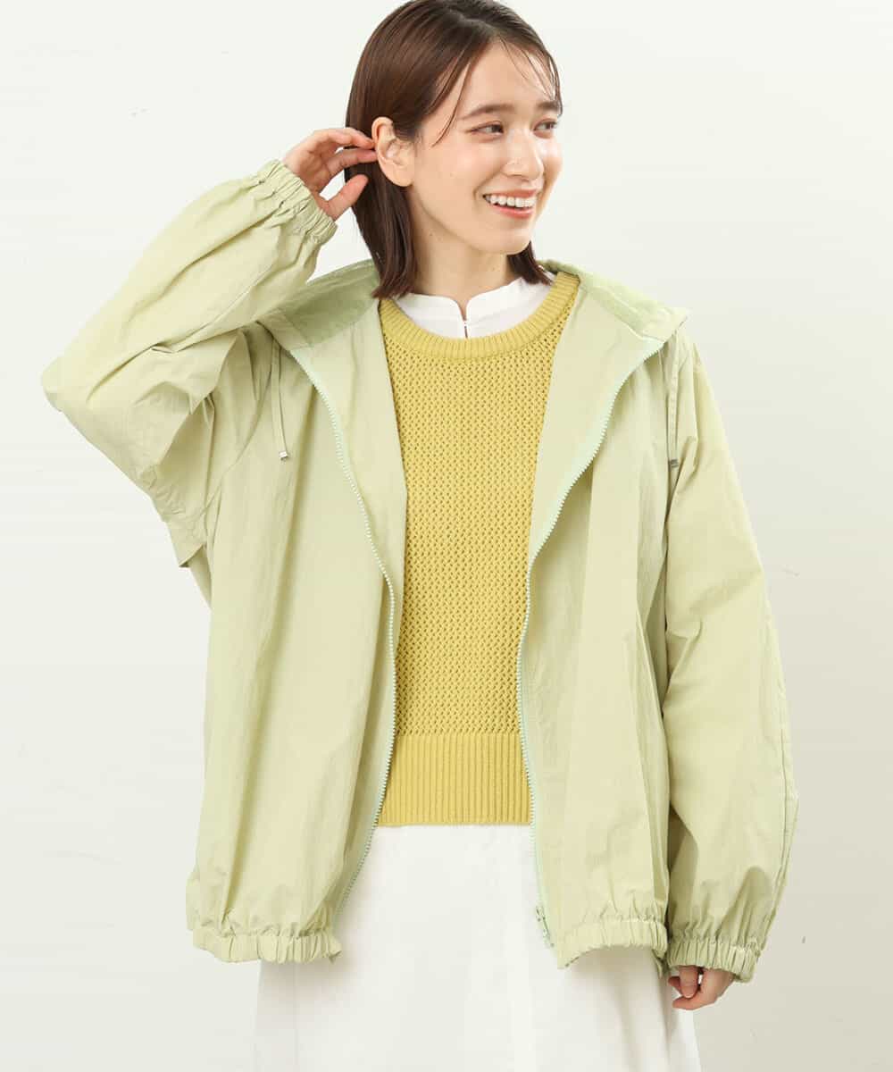 FKJFS30230 MK MICHEL KLEIN(MK ミッシェルクラン) フーデットナイロンブルゾン/洗える ライトグリーン