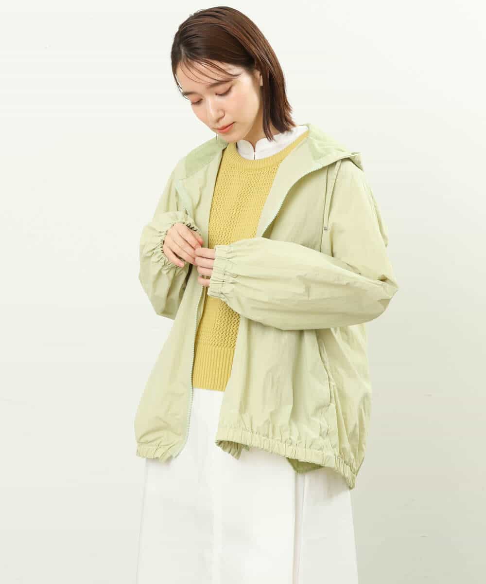 FKJFS30230 MK MICHEL KLEIN(MK ミッシェルクラン) フーデットナイロンブルゾン/洗える ライトグリーン