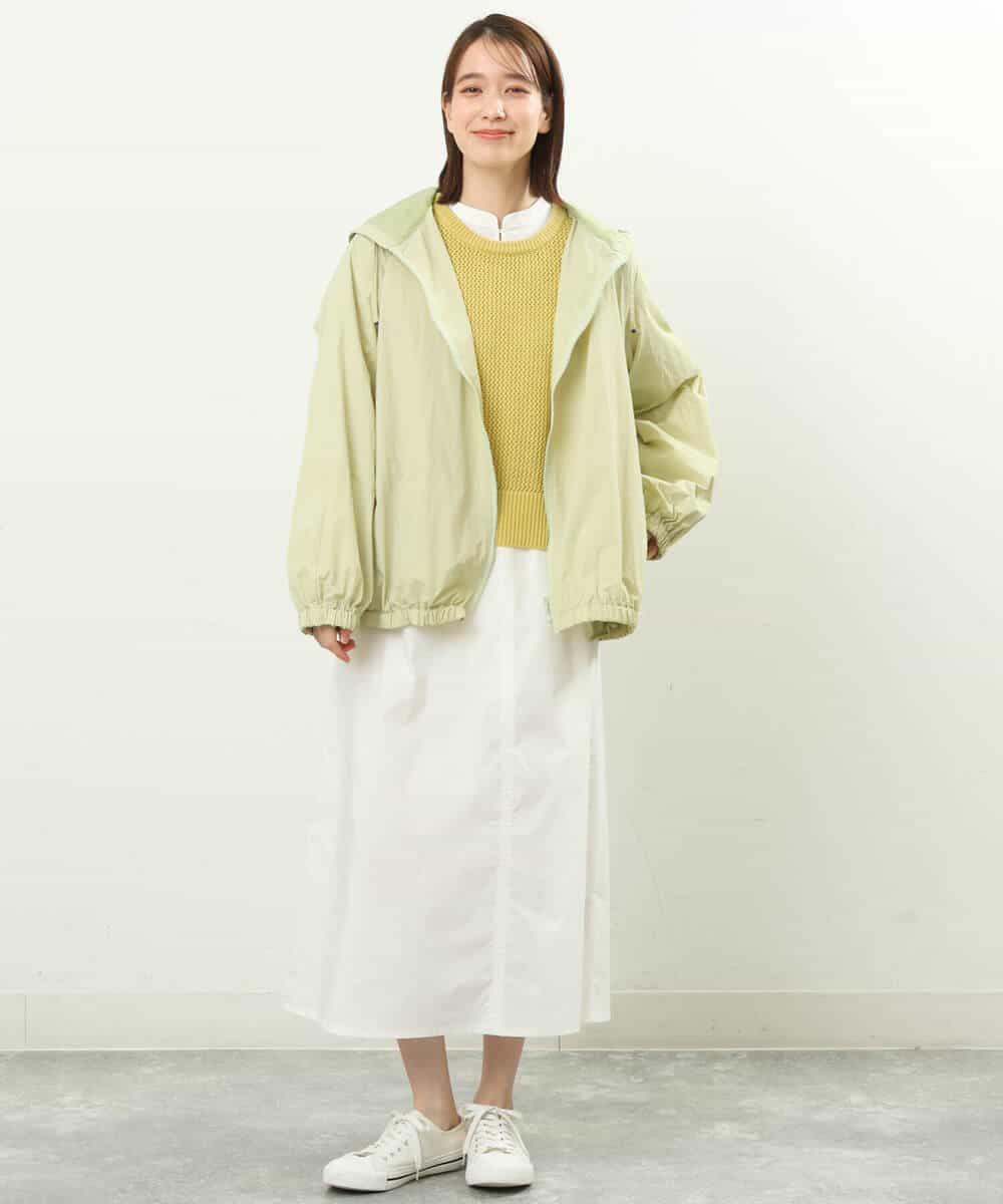 FKJFS30230 MK MICHEL KLEIN(MK ミッシェルクラン) フーデットナイロンブルゾン/洗える ライトグリーン