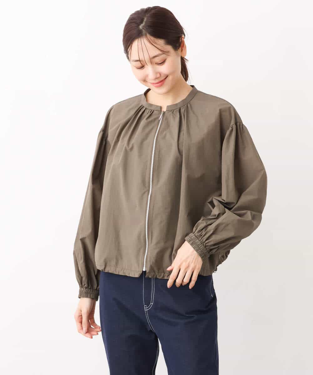 FKJFX30210 MK MICHEL KLEIN(MK ミッシェルクラン) シアーノーカラーブルゾン/洗える ライトブルー