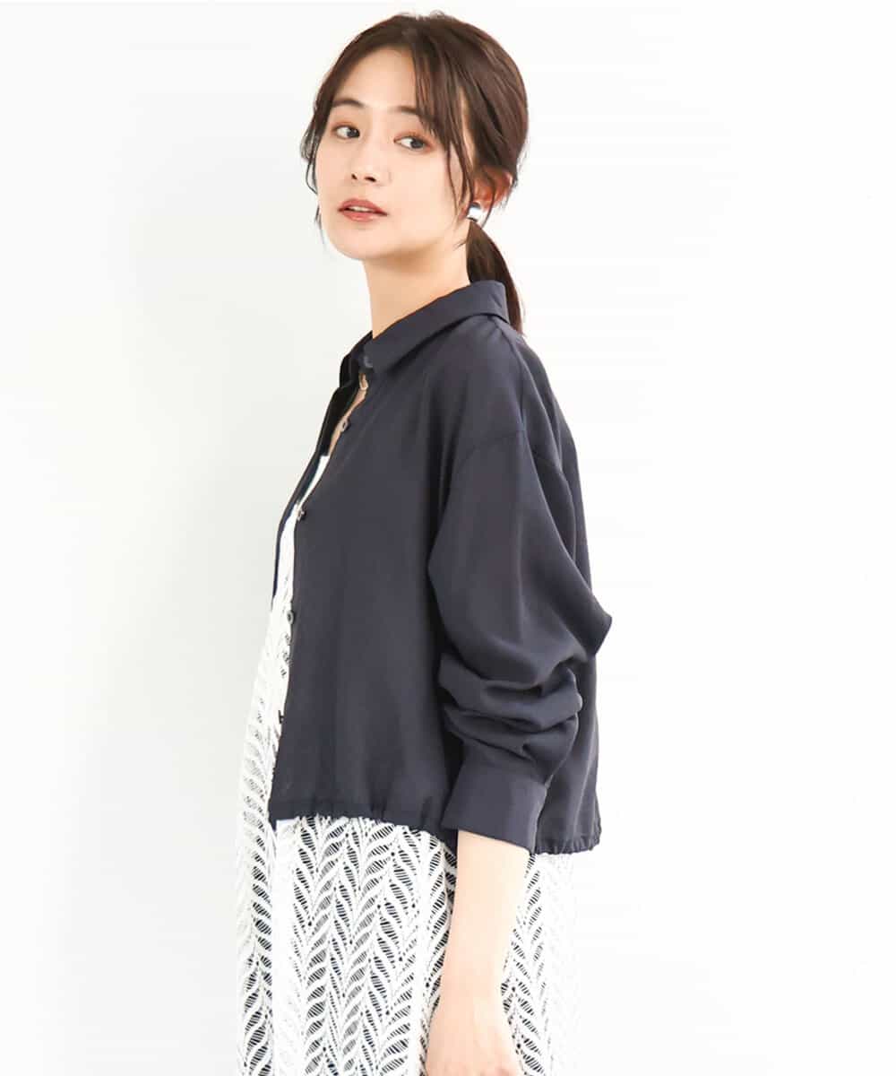 FKJGA32170 MK MICHEL KLEIN ショート丈シャツブルゾン/洗える