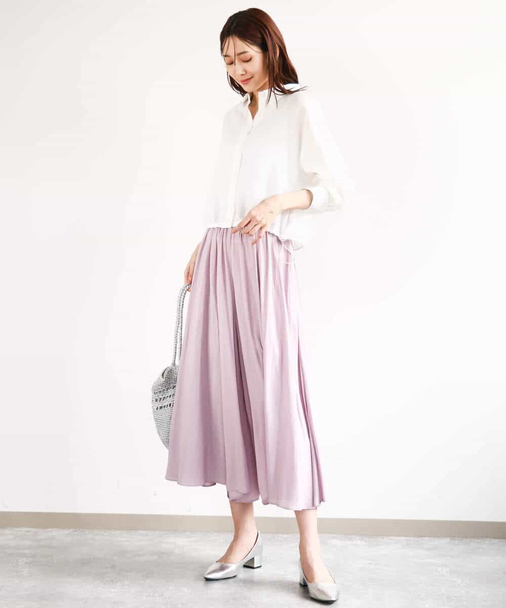 FKJGA32170 MK MICHEL KLEIN(MK ミッシェルクラン) ショート丈シャツブルゾン/洗える ネイビー