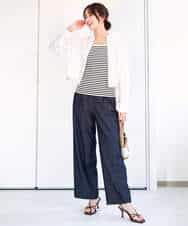 FKJGA32170 MK MICHEL KLEIN(MK ミッシェルクラン) ショート丈シャツブルゾン/洗える ネイビー