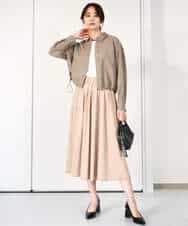FKJGA32170 MK MICHEL KLEIN(MK ミッシェルクラン) ショート丈シャツブルゾン/洗える ネイビー