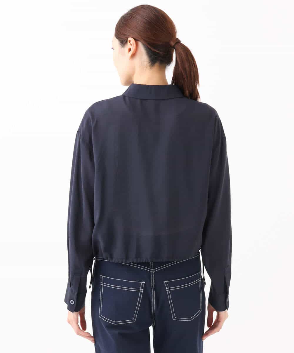 FKJGA32170 MK MICHEL KLEIN(MK ミッシェルクラン) ショート丈シャツブルゾン/洗える ネイビー