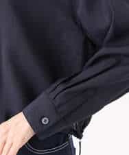 FKJGA32170 MK MICHEL KLEIN(MK ミッシェルクラン) ショート丈シャツブルゾン/洗える ネイビー