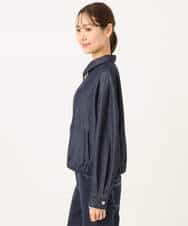 FKJGD36210 MK MICHEL KLEIN(MK ミッシェルクラン) [SANAGARAシリーズ]デニムライク 衿付きジップアップブルゾン/接触冷感/UVカット/洗える ネイビー