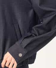 FKJGD36210 MK MICHEL KLEIN(MK ミッシェルクラン) [SANAGARAシリーズ]デニムライク 衿付きジップアップブルゾン/接触冷感/UVカット/洗える ネイビー