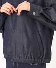 FKJGD36210 MK MICHEL KLEIN(MK ミッシェルクラン) [SANAGARAシリーズ]デニムライク 衿付きジップアップブルゾン/接触冷感/UVカット/洗える ネイビー