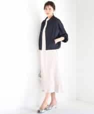 FKJGD36210 MK MICHEL KLEIN(MK ミッシェルクラン) [SANAGARAシリーズ/UVカット/接触冷感/洗える]デニムライク 衿付きジップアップブルゾン ネイビー