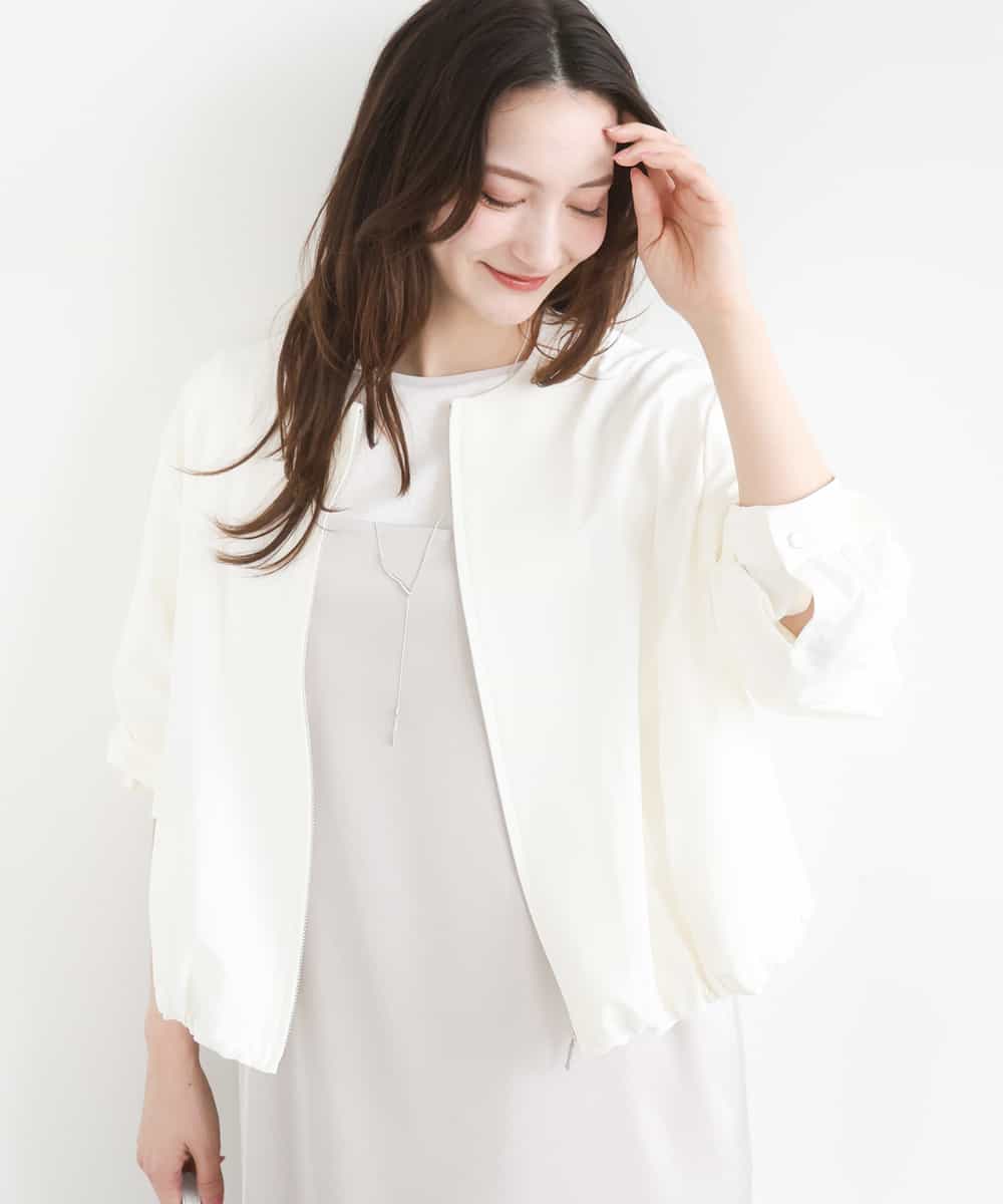 FKJGD37220 MK MICHEL KLEIN(MK ミッシェルクラン) ストレッチライトブルゾン/洗える アイボリー